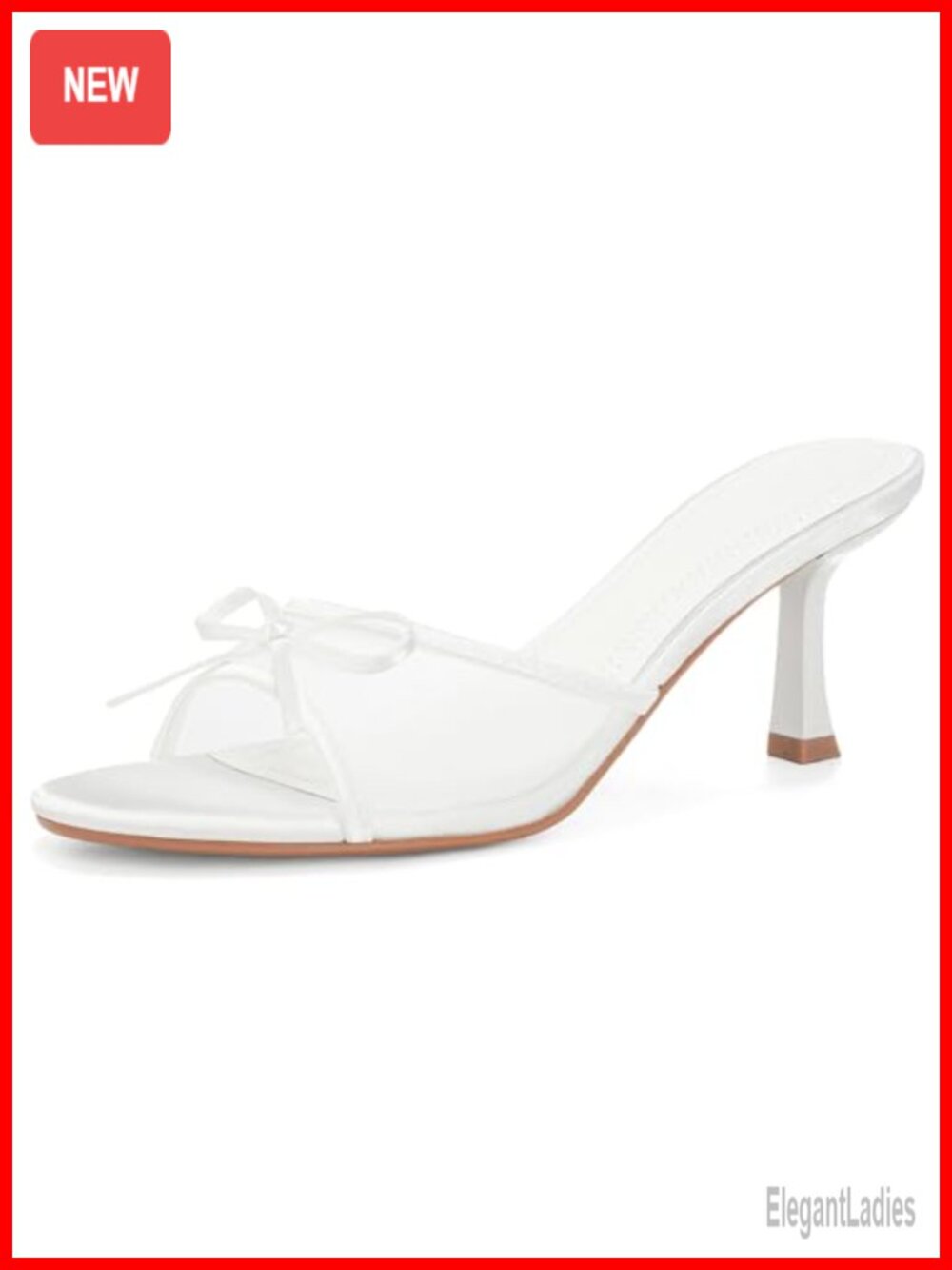 Kitten Heel Open Round Toe Slip On Mesh Mid Heeled Sandals